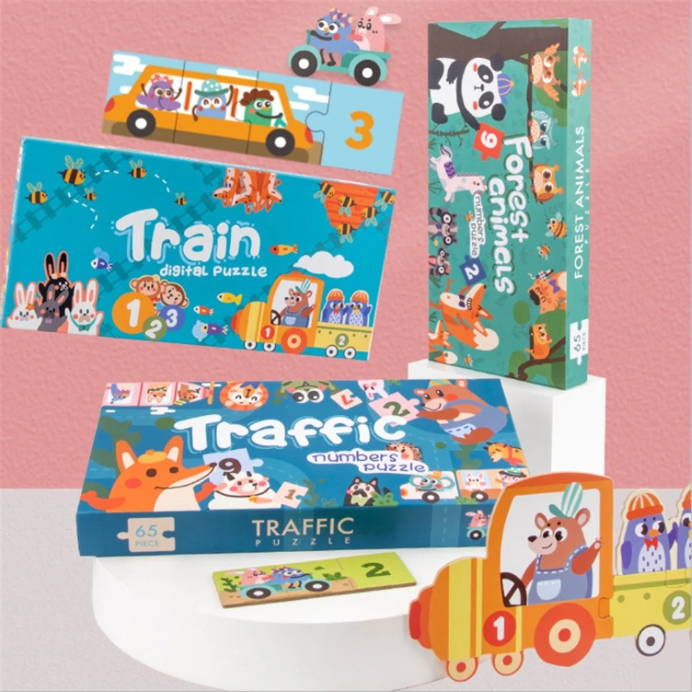 

Children's Cognitive Early Education Alphanumeric Traffic Matching Wooden Puzzle To Train Children's Logical Thinking Ability