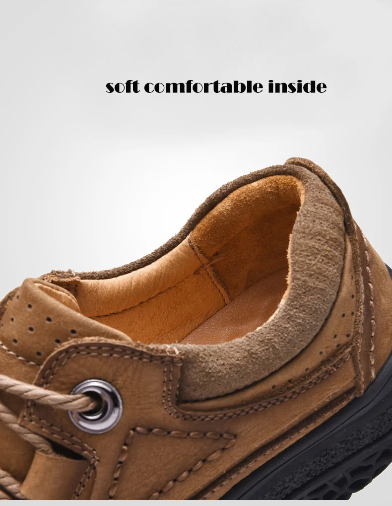Мужские ботинки из натуральной коровьей кожи; уличная Мужская обувь; сезон весна-осень; удобные ботинки на шнуровке; водонепроницаемые ботильоны на резиновой подошве