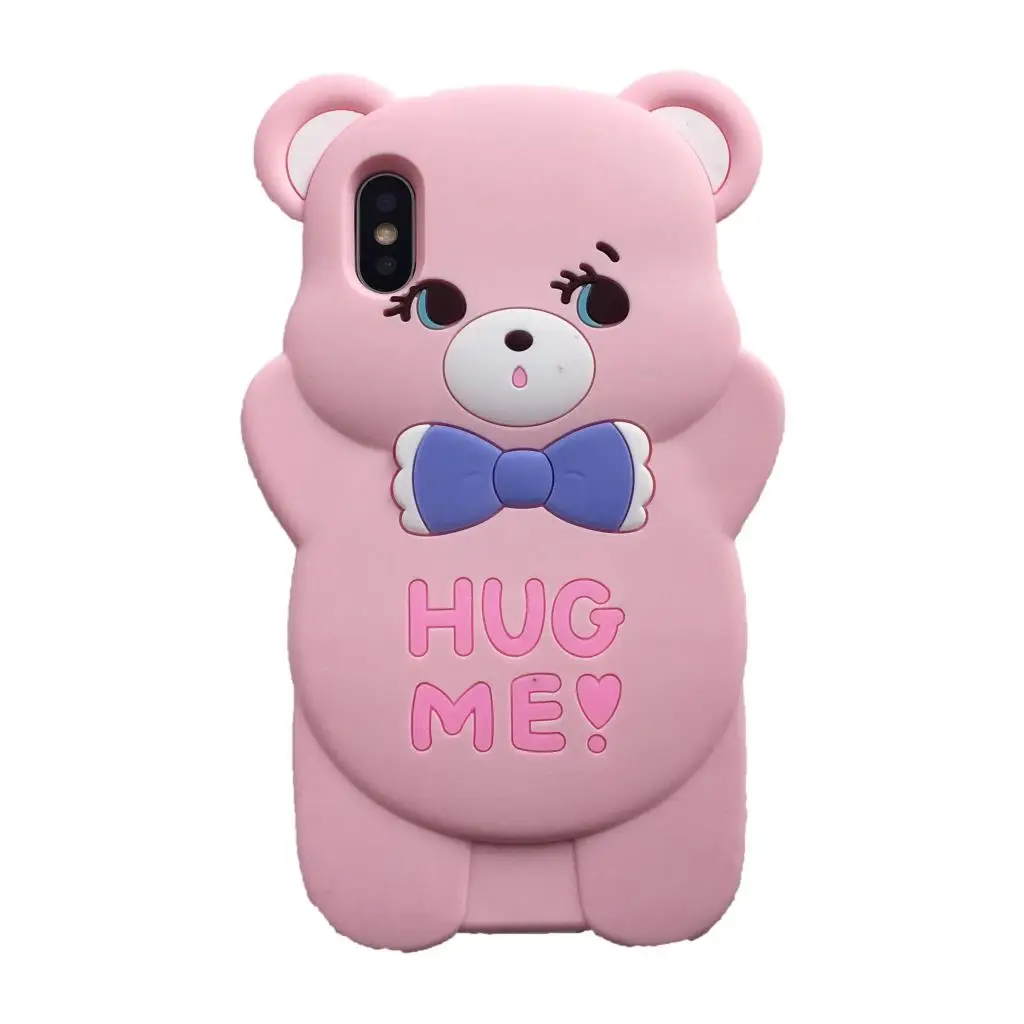 Милый силиконовый чехол для iPhone 5, 5S, 6, 6s Plus, 7, 8, X, XR, XS, 11 Pro Max, SE, чехол, панда, медведь, кошка, утка, свинья, милый чехол для телефона - Цвет: HugMe Pink