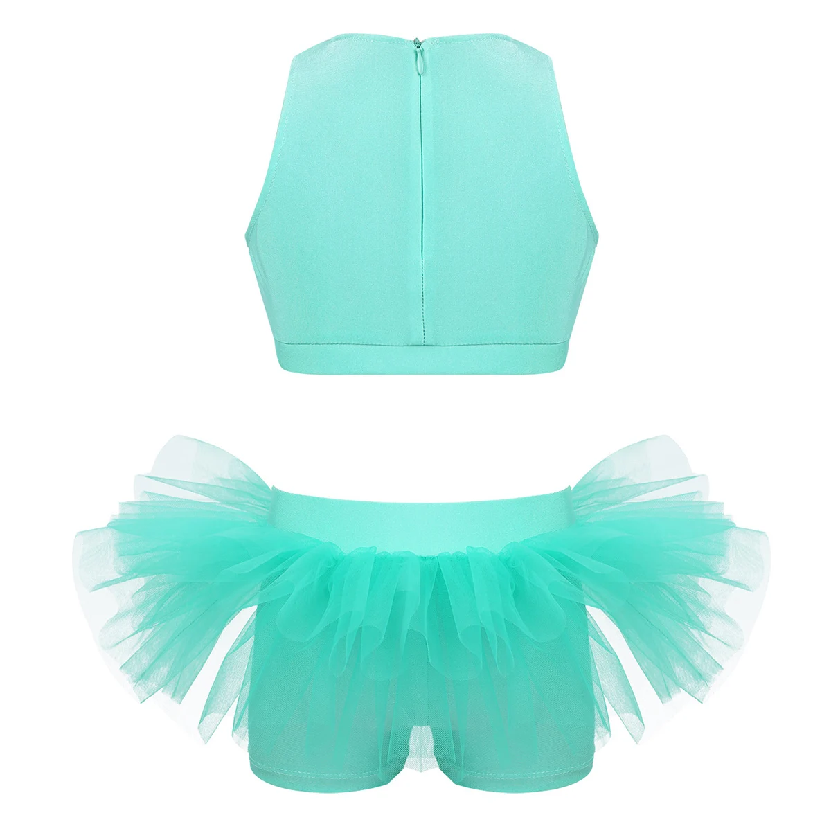 Детский укороченный топ на молнии без рукавов с гофрированными Низами для