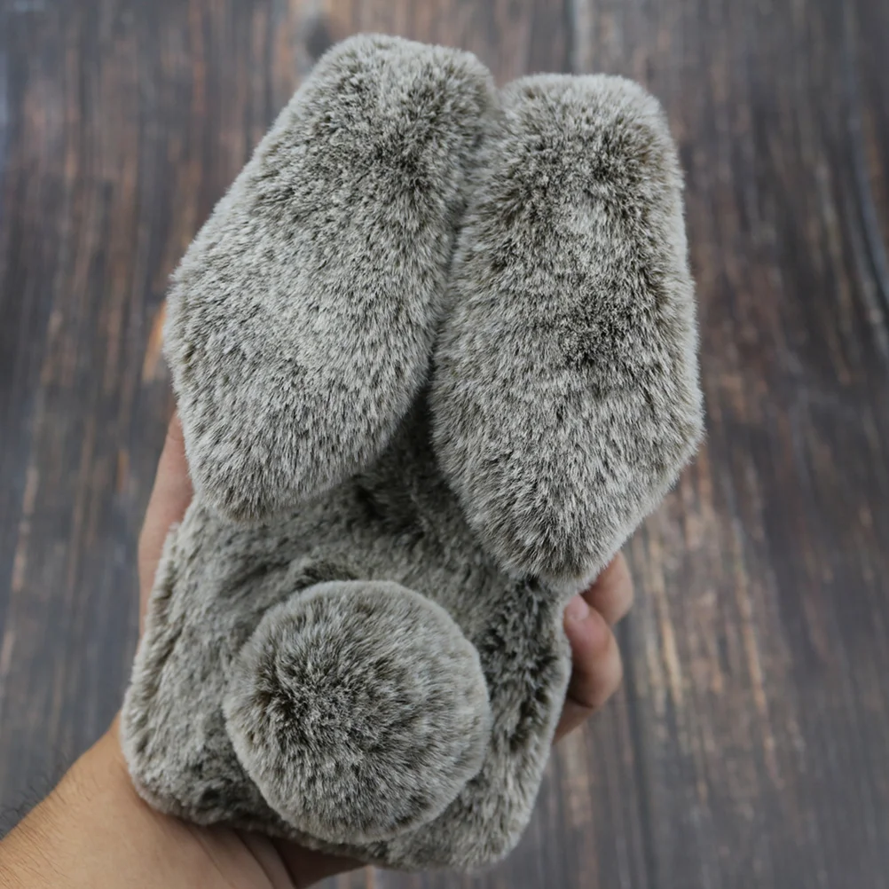 

Furry Rabbit Phone Case Comfortable Phone Cover Shockproof Protective Case for iPhone 7 Plus/8 Plus(Brown)