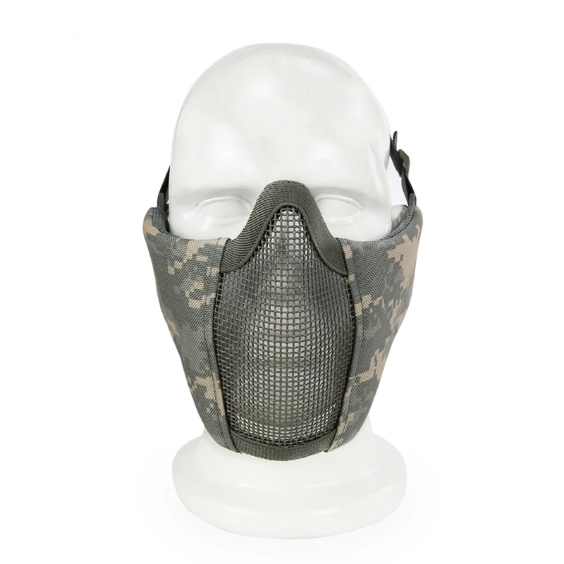 Airsoft Metal Steel Mesh Half Face Mask Tactical CS Shooting Hunting Foldable Protective Military Paintball Game Masks | Спорт и