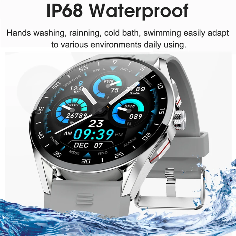 

2021 Bluetooth Call Smart Watch Men IP68 Waterproof Full Touch Rotary Button Heart Rate Smartwatch For Samsung Xiaomi Huawei GT2