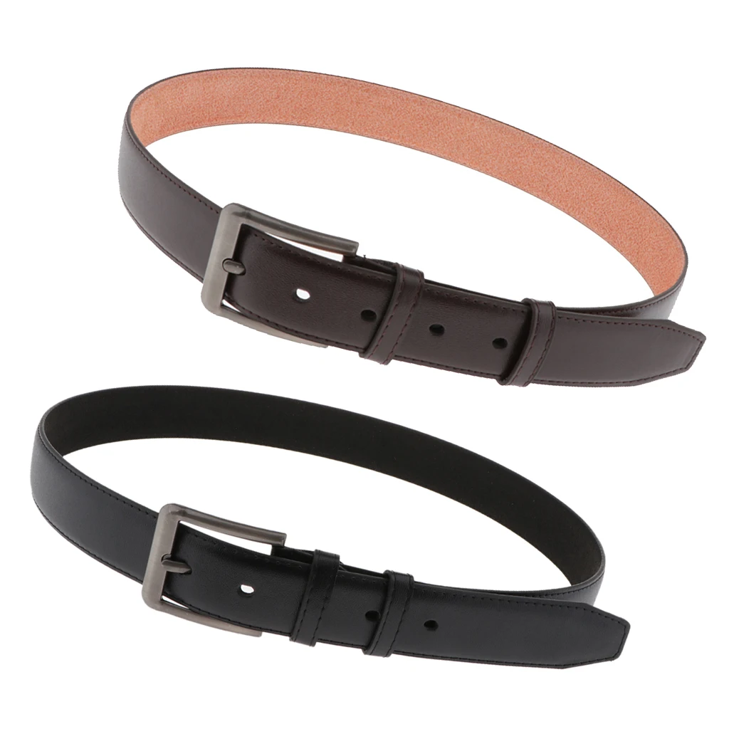 

Men's Leather Alloy Pin Buckle Belt Waistband Comfy Jeans Waist Belt Strap