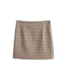 Женская клетчатая мини-юбка с молнией сзади, на весну