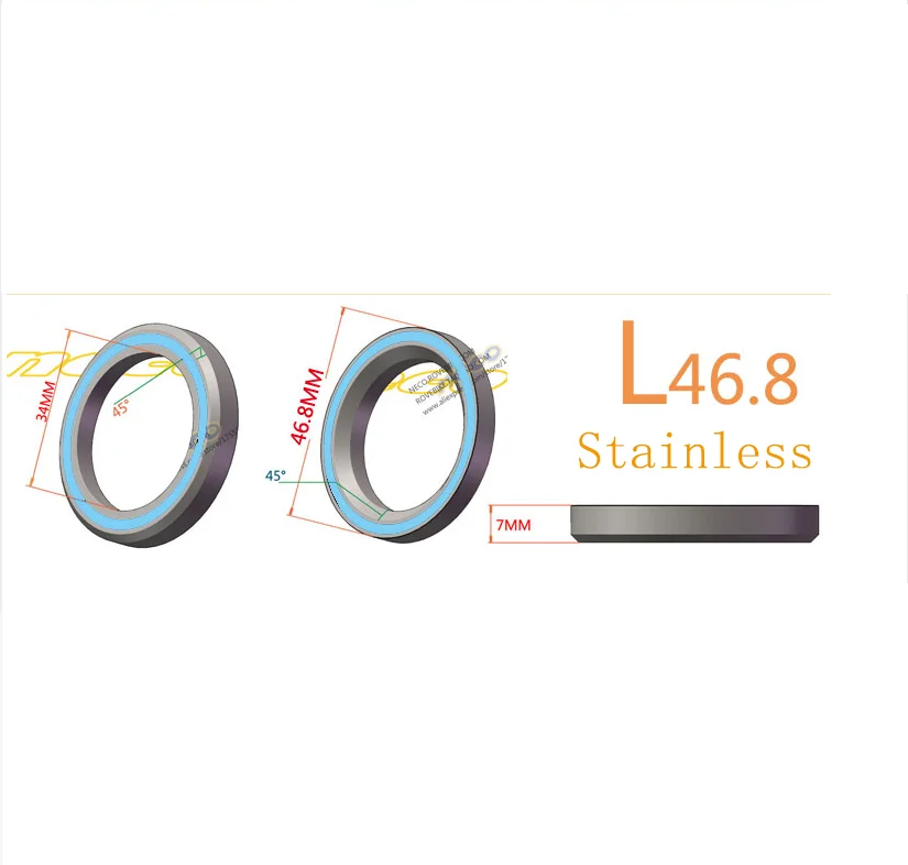L46.8 stainless Neco подшипник велосипед гарнитура для гигантский OD2 XTC8 39 41 41,8 43,8 46,8 46,9, 47(Европа) 6 6,5 7 8 30 45 градусов угол дорожный велосипед - Цвет: L46.8 stainless