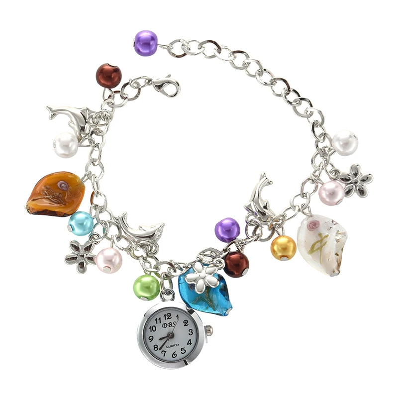 Модный Дельфин бусы дамы браслет для девочек Кварцевые часы женщин|Смарт-часы| |