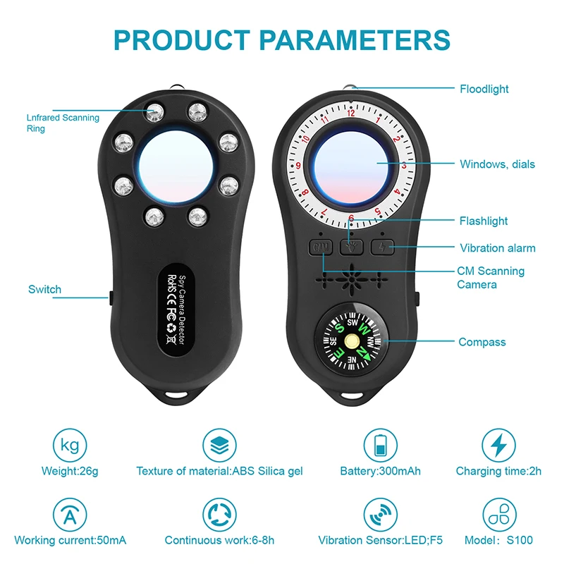 anti spy hidden camera detector spy gadgets espia camaras device finder espion cam wireless scanner portable anti thef sensor free global shipping