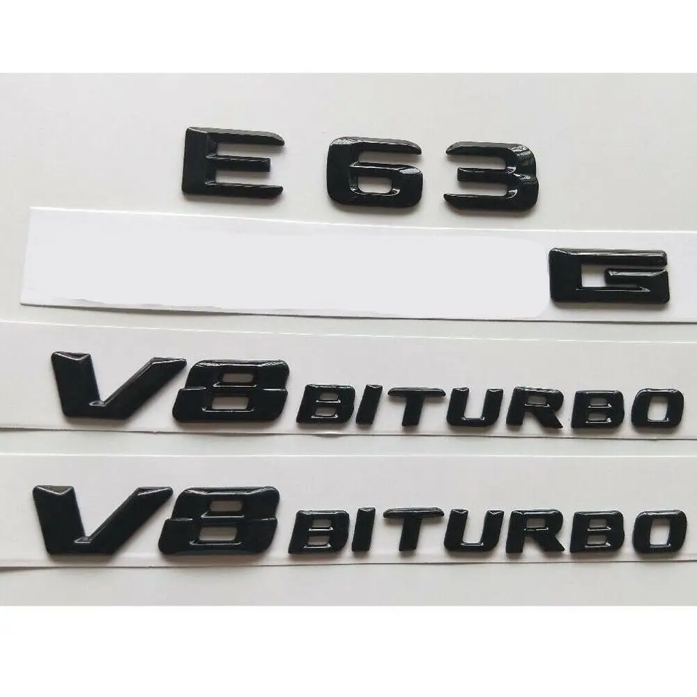 Глянцевые черные 3d-буквы E63 для эмблем AMG V8 BITURBO W212 W213 | Автомобили и мотоциклы