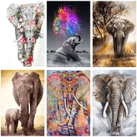 ruopoty diamond painting colorful elephant art 5d diy diamond embroidery mosaic handmade hobby full square drill home decoration