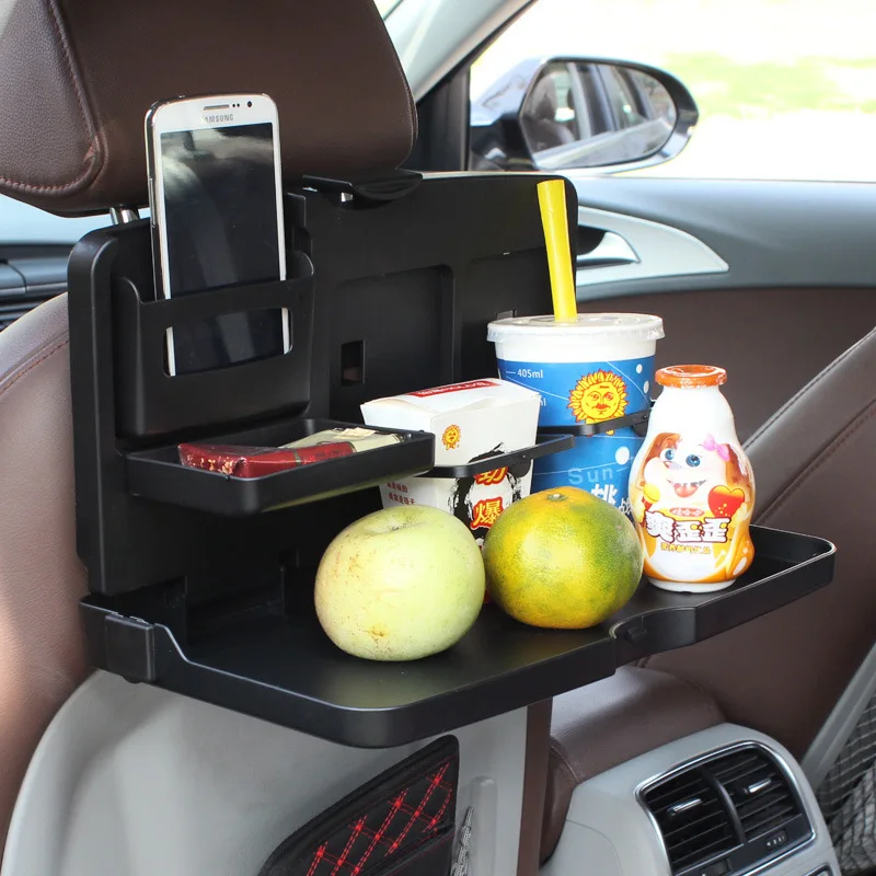 

ALLGT Car Back Seat Folding Table Stowing Tidying Drink Food Cup Tray Holder Storage Dinning Organizer Rack Accessories
