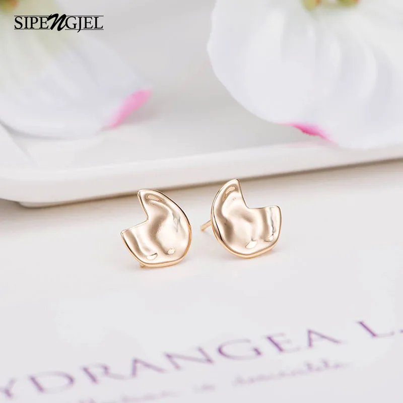 Женские серьги гвоздики SIPENGJEL золотистые и французские с геометрическим