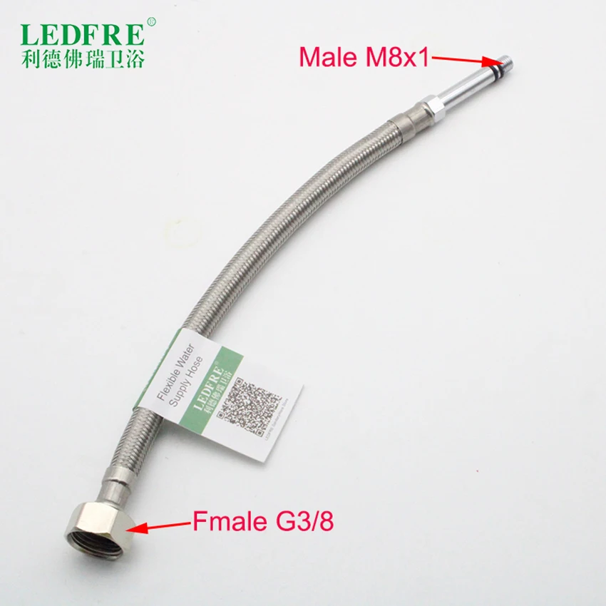 LF15318 F3/8* M8x1 кухонный кран из нержавеющей стали, плетеный гибкий водопроводный шланг, водопроводный резиновый шланг
