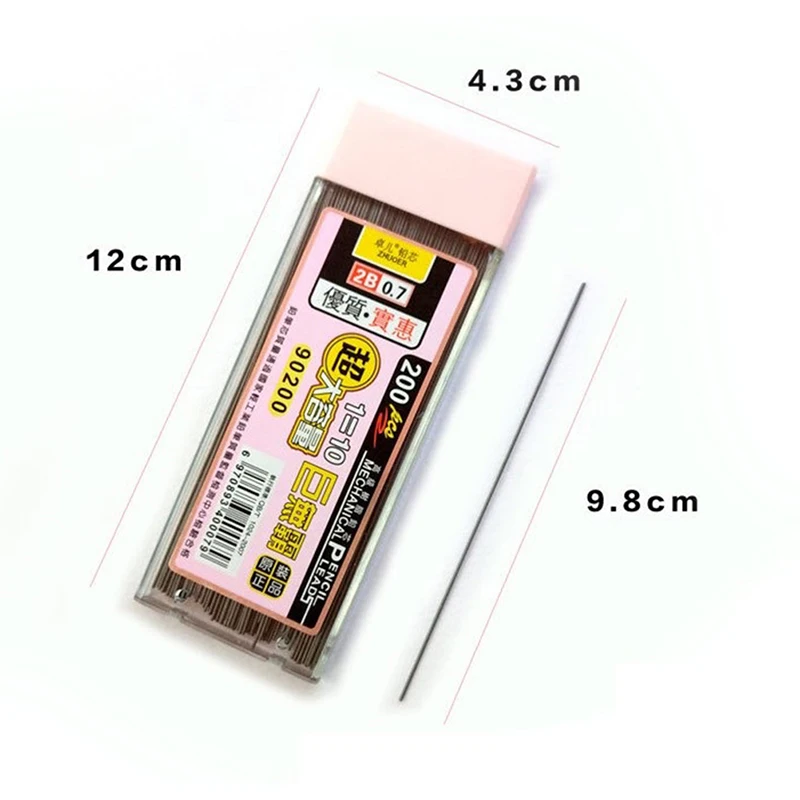 

200Pcs/Box Graphite Lead 2B Mechanical Pencil Refill Automatic Pencil Lead New