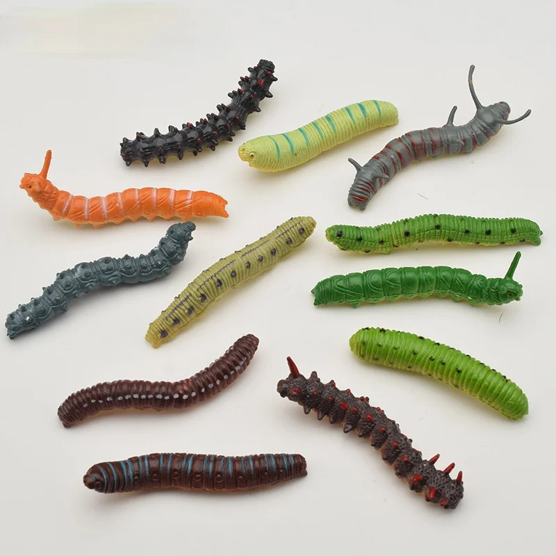 

Simulation Caterpillar Cabbage Green Reptile Insect Animal Model Mischievous Tricky Scary Toy Soft Squeeze