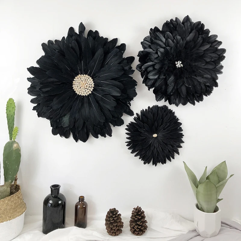 3 Pcs Flower Shape Feather Shell Elegant and Refined Home Wall Hanging Decoration Nordic Decor Decoracion Habitacion | Дом и сад