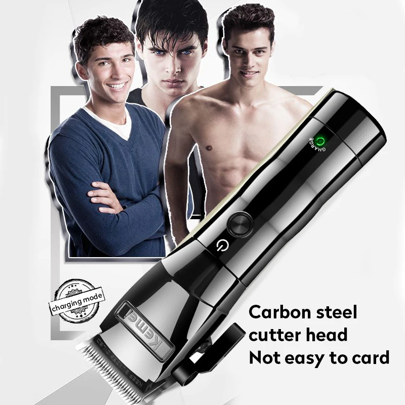 Kemei аккумуляторная электрическая машинка для стрижки волос масляная голова