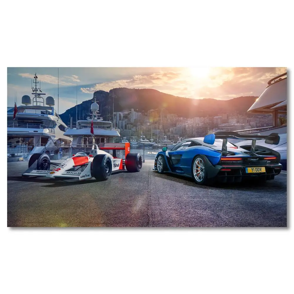 Постеры Supercar Honda F1 и Mclaren Senna настенные художественные принты с спортивными