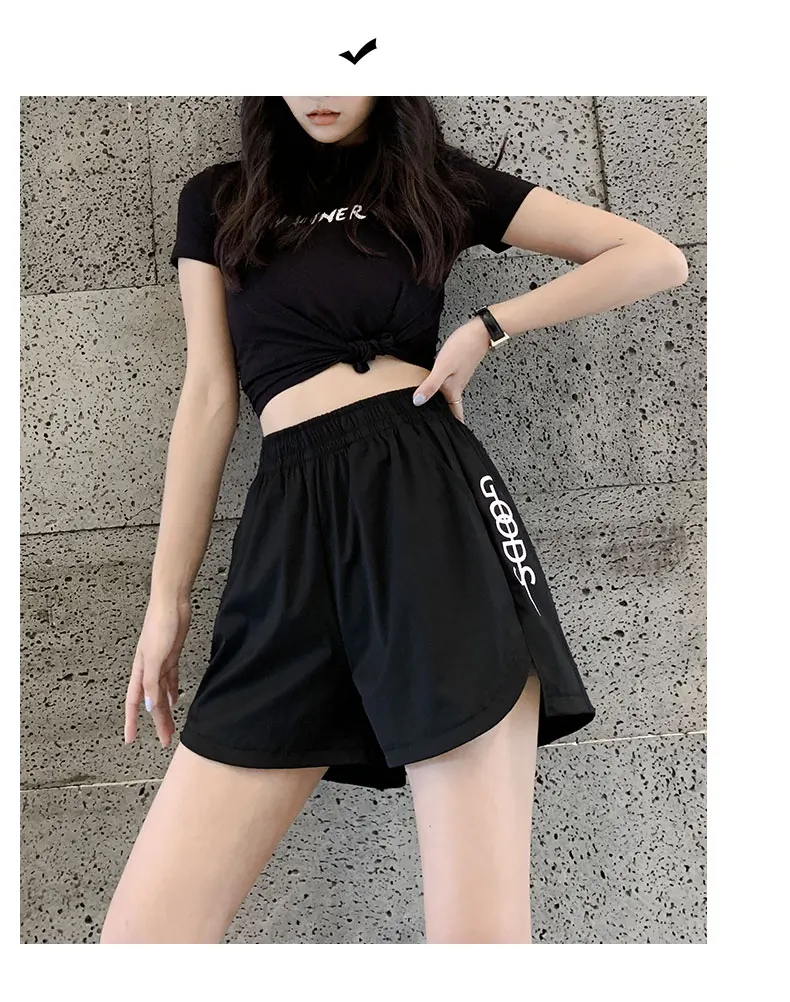 

Sports Shorts for Women 2021 New Summer Thin High Waist Loose Straight Wide Leg Running Fitness Ice Silk Quick-Dry Pants