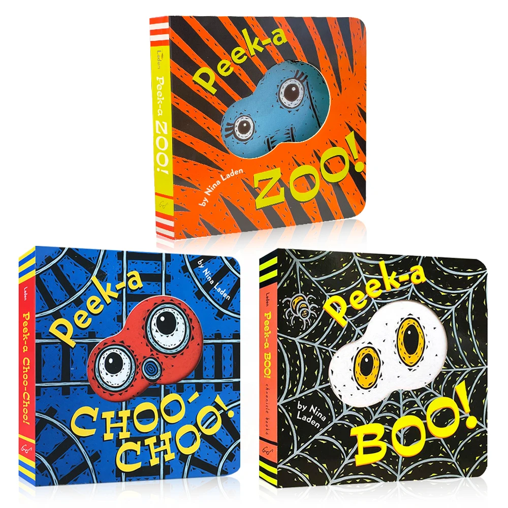 

3 Book/set peek-a zoo boo! Flip Books Story Picture Books learning toys kid early education book baby cardboard book