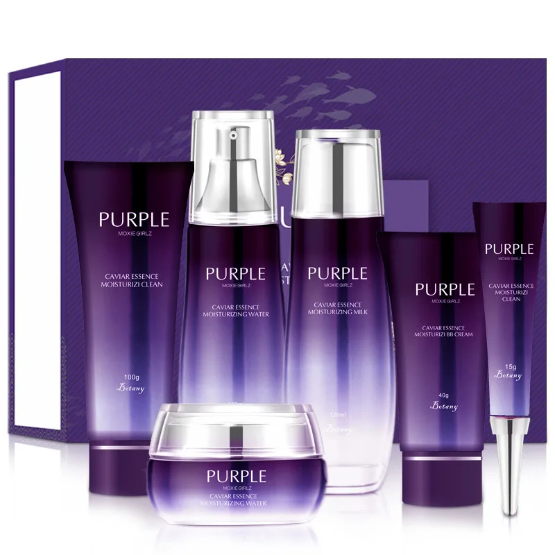 6pcs MOXIE GIRLZ purple perilla essence whitening six-piece set of hydrating and moisturizing skin care products set