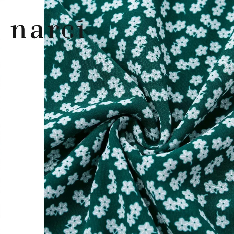 Женский сарафан с зеленым цветочным принтом narci модный Шифоновый Сарафан на