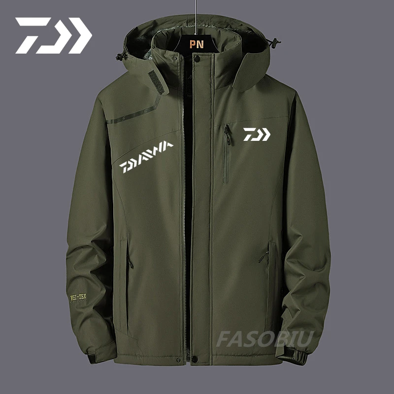

Ветрозащитная рыболовная куртка Daiwa для мужчин, теплая уличная одежда для рыбалки и альпинизма, Осень-зима