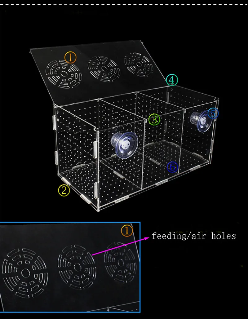 

Large size aquarium breeding box acrylic isolation fish hatching single multi-grid boxes aquarium incubator 1pc