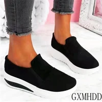 womens comfy sneakers 2021 autumn new flock ladies slip on casual shoes 35 43 large sized female walking running sport flats