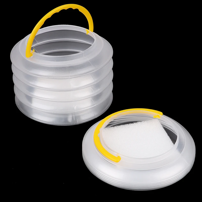 

2pcs Plastic Painting Washing Bucket Portable Foldable Paint Brush Washer With A Sponge Holder Cleaning Case