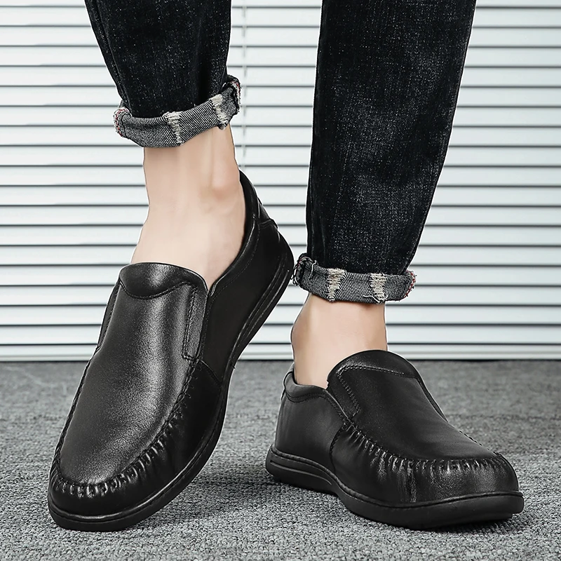 

para shoes fashion spring leather black shoe zapatos sale mens masculino comfortable 2020 informales for new mens man flat Mens