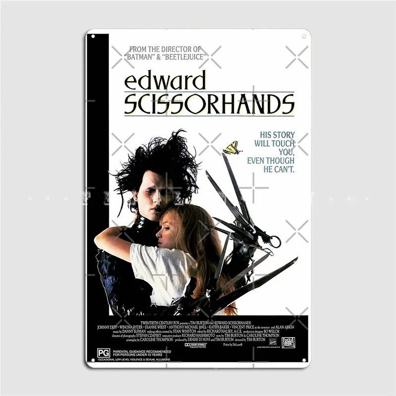 

Эдвард Scissorhands 1990, металлический знак, Настенная роспись, печать на стене, Жестяная Табличка с надписью Posters