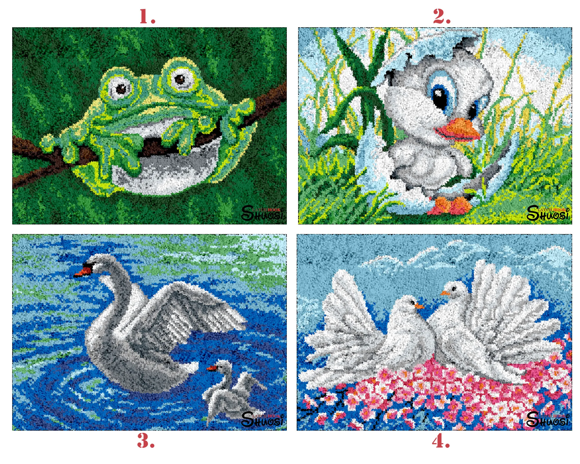 

Набор крючков с защелкой, животные, лягушка, самодельный ковер, плюшевый Настенный Ковер, пряжа, ковер, напольный коврик, декоративно-прикла...