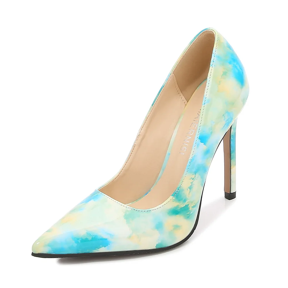

11cm high heel pumps women fashion fragrant style pointed shoes sexy mix color stiletto high heels large size