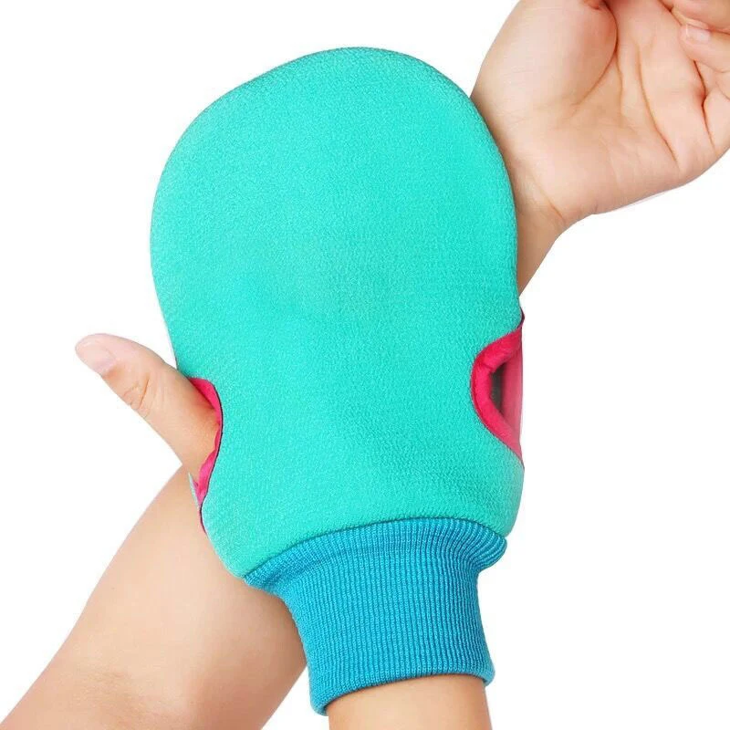 

New thick double-sided dual-use bath towel Strong decontamination bath gloves Pure color bath shower brush Bathroom supplies