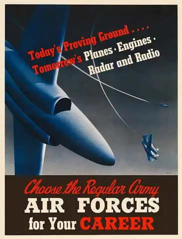 Постер Enlist in the Air Service Plane Funs Travel Tour винтажные настенные стикеры сделай сам на