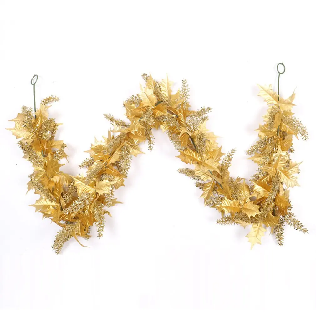 

Гирлянда из ротанга золотого цвета на День Благодарения, Рождество, 1,8 м, гирлянда из ротанга с золотым сорго, украшение для вечеринки, подве...
