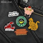 Эмалированная булавка на заказ, для отдыха на чай и ужин, с омаром, пахнущая брошь в виде кота, на одежду, на лацкан, ювелирное украшение, подарок