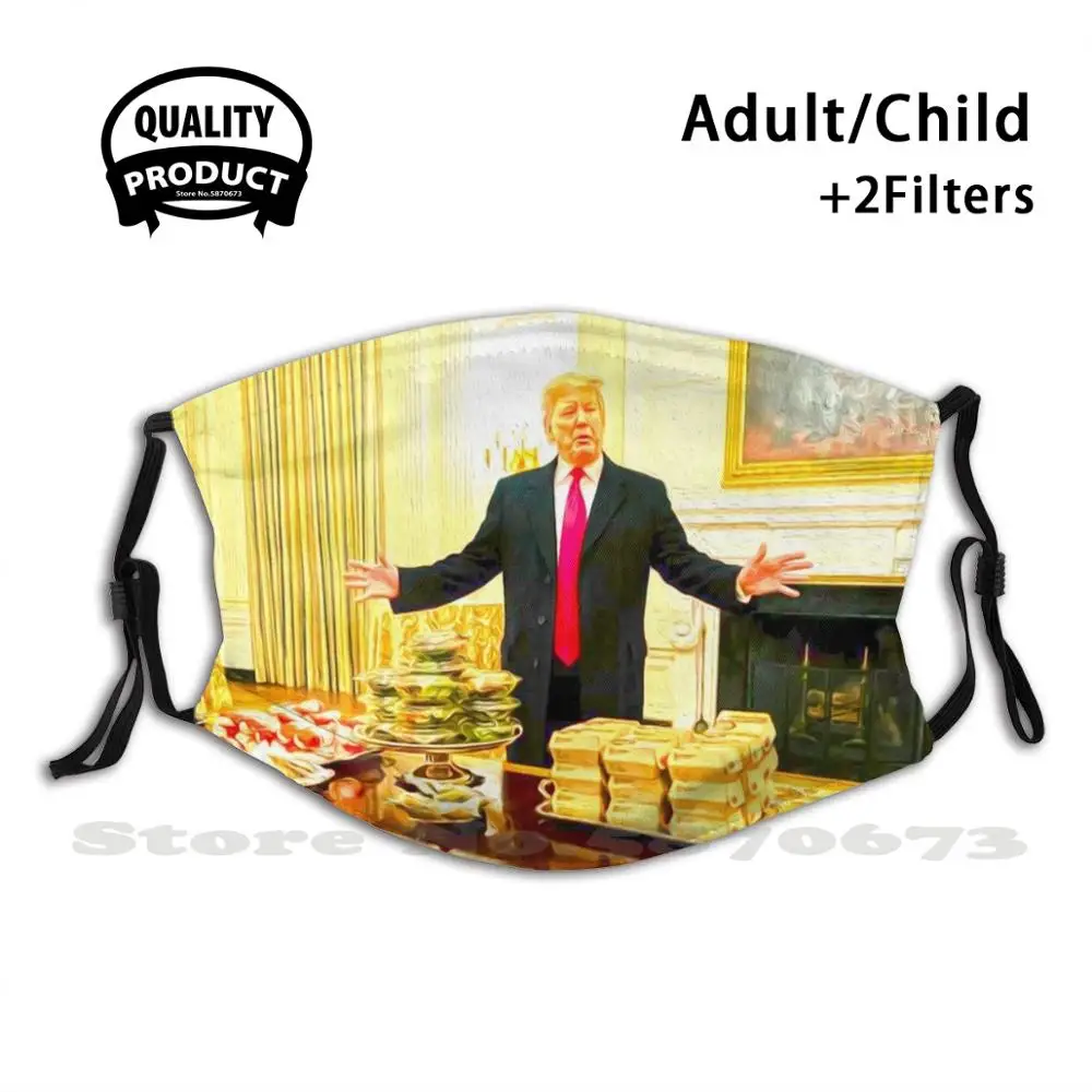 

Модные маски с фильтром для лица с изображением флэш-фуда Трампа