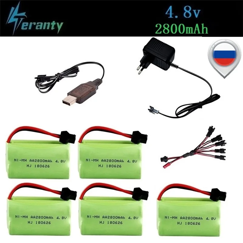 (Штепсельная Вилка SM) никель металлогидридный аккумулятор 4 8 в 2800 мАч + зарядное