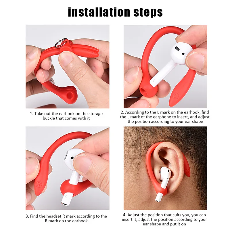 Силиконовый держатель для наушников Airpods 2 с заушным крючком Apple air pods защита от