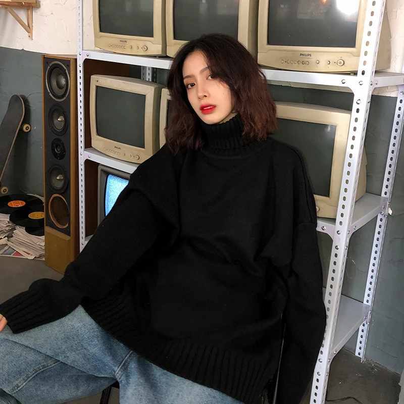 

Women Pullover and Sweater Cashmere Knitted Jumpers Winter New Fashion Thick Warm Female one