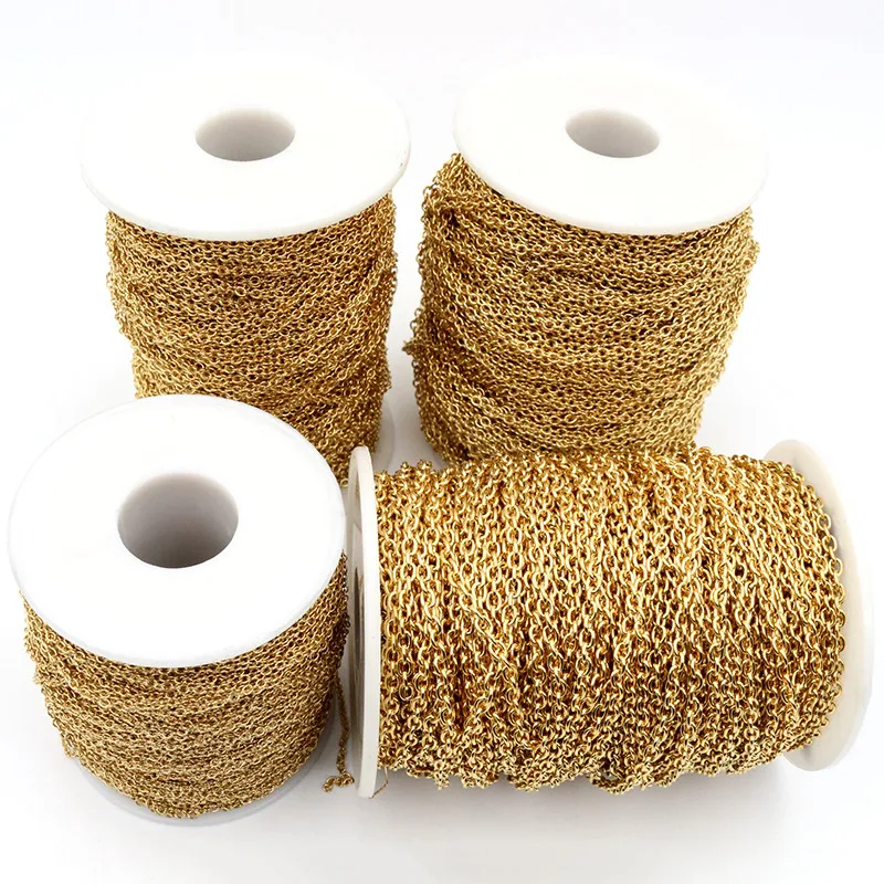 

5 Meters/Lot Never Fade Stainless Steel Cross Necklace Chains Bulk For DIY Jewelry Findings Making Materials Handmade Supplies