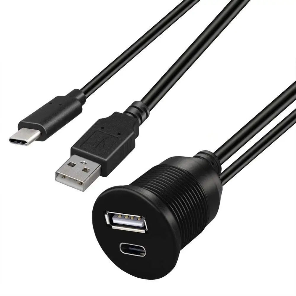 USB Type C 2 0 и кабель типа Папа-мама AUX автомобильный монтажный водонепроницаемый