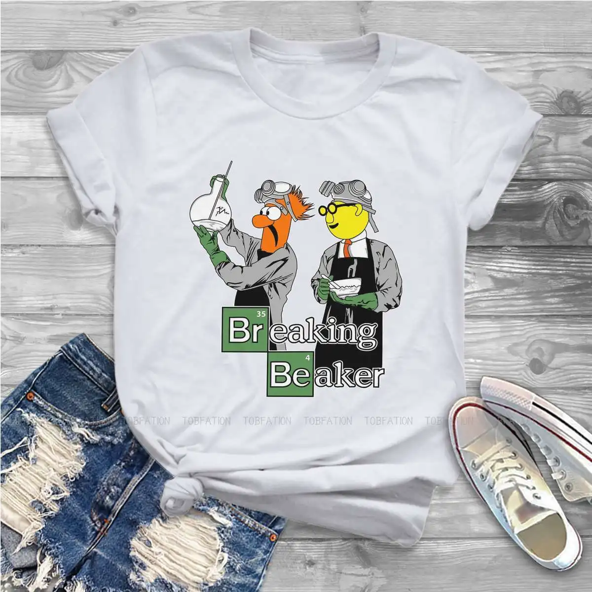 

Beaker Essential Feminine Shirts Breaking Bad Walter White TV Show Oversized T-shirt Goth Vintage Female Top