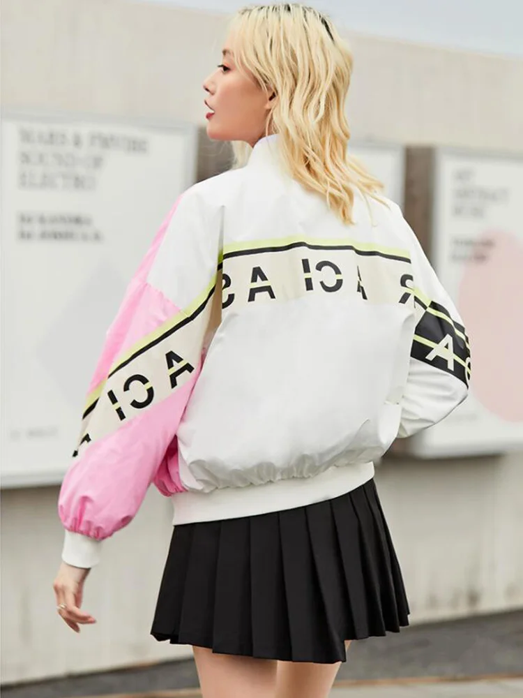

2021 Spring and Autumn Women Short Contrast Jacket