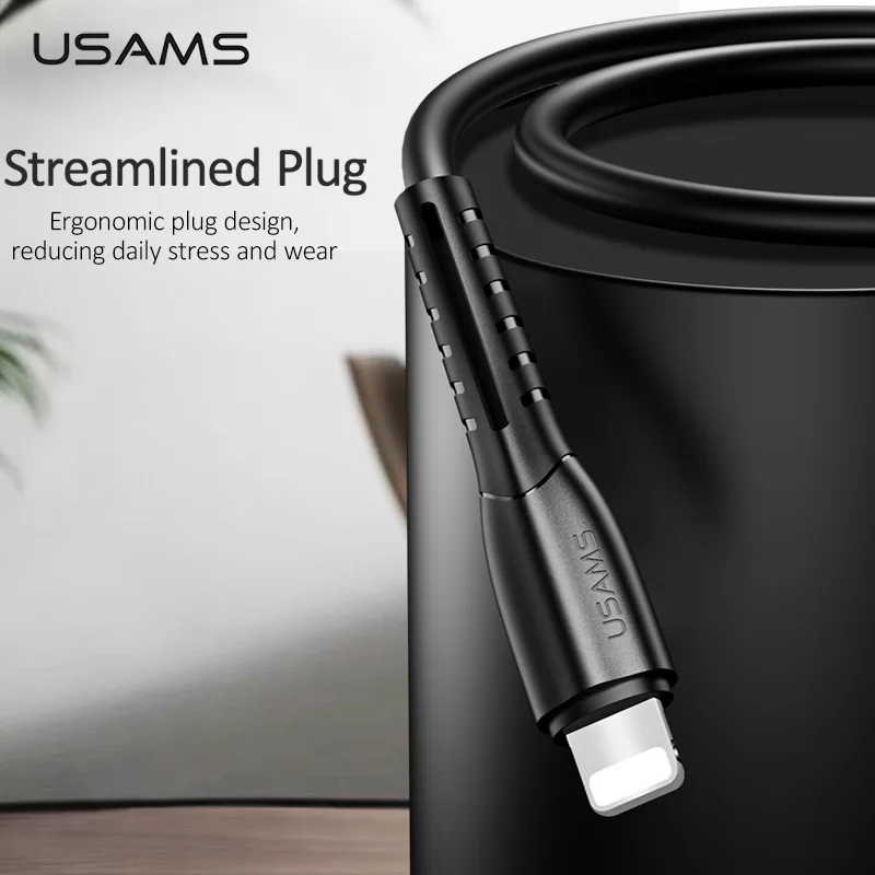USAMS USB кабель для iPhone X XR Xs Max 2A Быстрая зарядка 8 7 6 Plus освещение передачи данных
