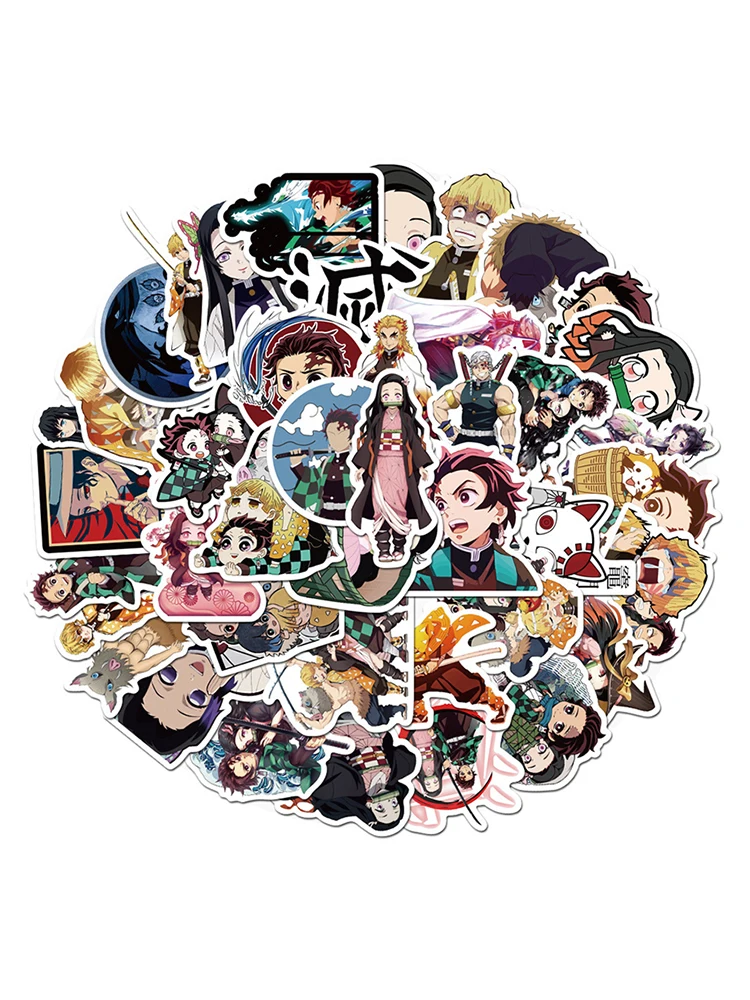 

Anime Demon Slayer Kimetsu No Yaiba Sticker Waterproof PVC Skateboard Luggage Motorcycle Guitar Kid Boy Sticker