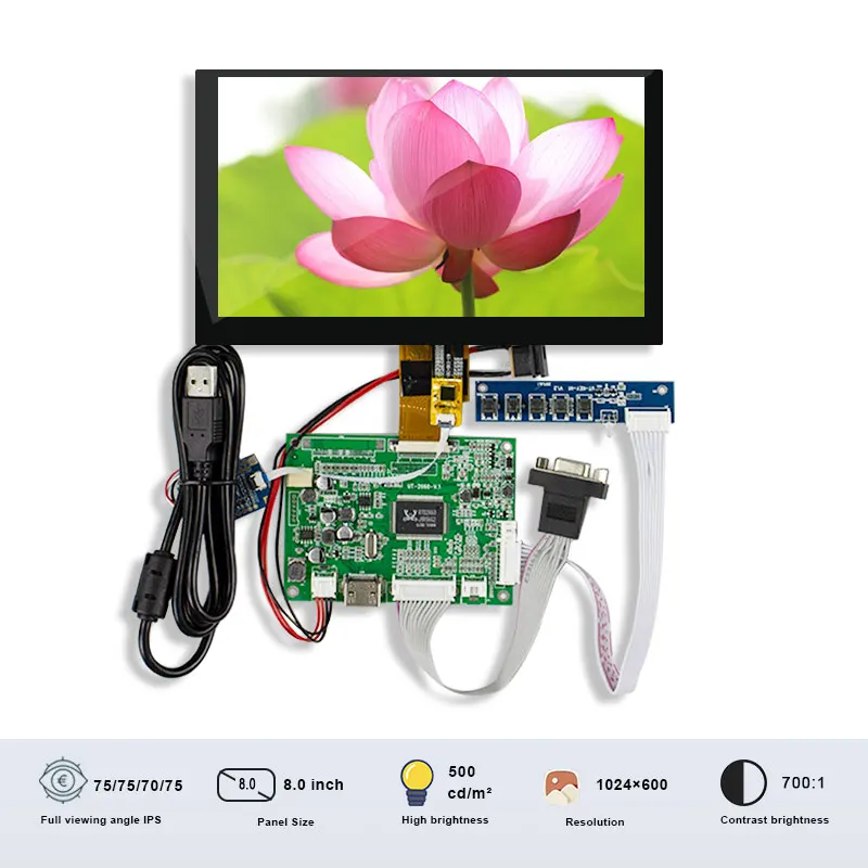 

Original INNOLUX ZJ080NA-08A 1024x600 Resolution SRGB FHD Display Touch Screen With Board 8 Inch LVDS Tablet LCD Panel