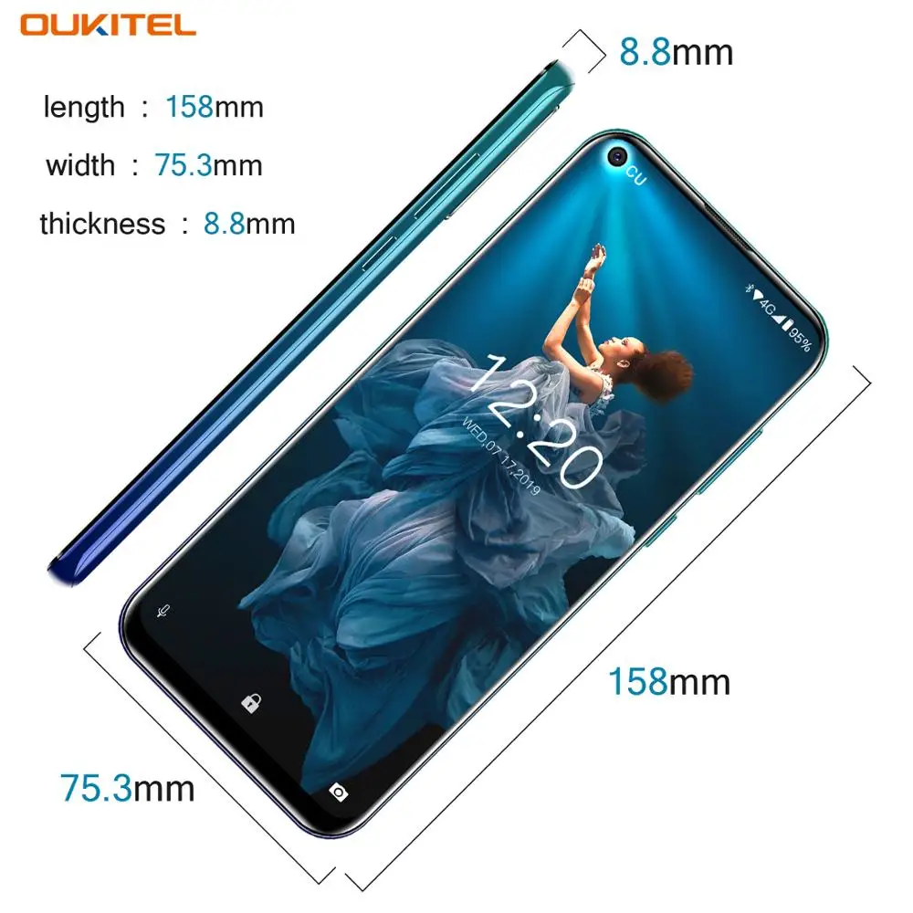 OUKITEL C17 Pro Dual 4G Android 9 0 смартфон с распознаванием отпечатков пальцев лица 6 35 дюймов 4